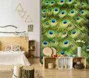 3D Peacock Feather G5811 Wallpaper Wall Murals Removable Self-adhesive Honey