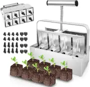 Manual Soil Block Maker 8 Blocker 2 Inch Quad Set Micro Blocking Tool for Seed S