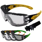 Foam Backed Safety Glasses with Gasket & Headband Anti-Fog Anti-Scratch Maxisafe