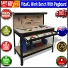 Garage Work Bench With Pegboard Steel Workbench For Shed Workshop Tool Storage