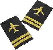[MOBUTOFU] Airline Pilot Shoulder Boards Pilot Epaulets Soft Shoulder Pads Aviation Uniform Epaulets