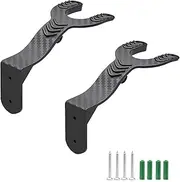 PARFCO Pack of 2 Helmet Mount Wall, Black Motorcycle Helmet Holder, ABS Helmet Mount Wall, with Key Hook, with Screws and Expansion Tube, for Hanging Helmets and Clothes