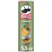 Pringles 7-Layer Dip Potato Crisps Chips, Lunch Snacks, 5.5 oz Canister