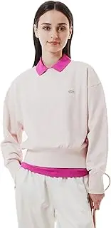 [Lacoste] SF009J-99HCZ38 Official Cropped Crewneck Sweatshirt, Light Pink, 38