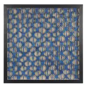 HUJI Abstract Handmade Dark Blue Papier-Mâché Shadow Box Wall Art 23.7" x 23.7"