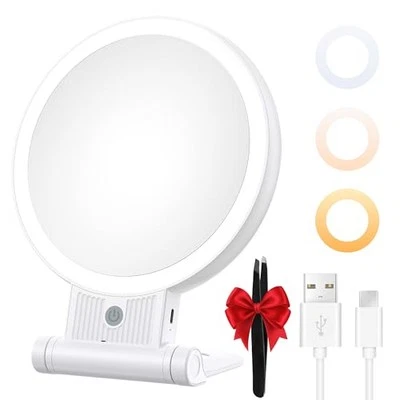 Makeup Mirror, 1X/30X Magnification with 3 level LED Lights, 2000 mAh