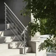59in Handrails for Outdoor Steps 5 Crossbars Staircase for Porch Deck
