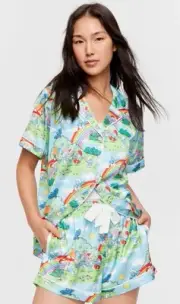 Peter Alexander satin Smurf Shortie Set Sz XL No Box To Keep Postage Down