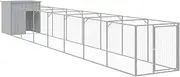 Heavy Duty Dog Cage Dog Kennel Metal Dog Hutch Pet Crate, Outdoor Dog House with Roof & Run, Dog Enclosures Dog Playpen Dog Run for Backyard, Light Grey 110x813x110 cm