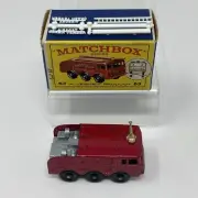 Vintage Lesney Matchbox #63 Fire Fighting Crash Tender Foamite Orig Box England