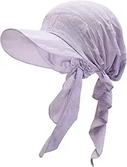 [ZLYC] Chemo Headwear for Women Brim Visor Head Scarf Pre Tied Headwraps Lightweight Skull Cap