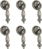 Geesatis 6 PCS Bronze Tear Drop Pull Handle Vintage Drawer Cabinet Pull Handle Knobs Furniture Decorative Pull Knobs, with Mounting Screws, Rust Resistant, Knob Dia 1"