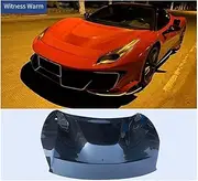 High Quality Carbon Fiber Engine Hood Cover Bonnets Compatible for Ferrari 488 Car Body Kit(Dry Carbon)