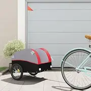 Bike Trailer Black and Red 30 kg Iron-Bike Trailer Cargo in Steel Frame,ExtraStorage Carrier with Hitch