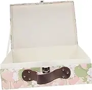 BESTYASH Pattern Suitcase Storage Box with Handle Decorative Cardboard Boxes for Organizing Photos Documents and Mementos and Home Decor
