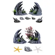 Aquarium Resin Dragon Stone Rock Decorative Ornaments Fish Tank Landscape
