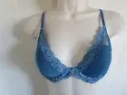 NATORI 34B #730023 FEATHERS CONTOUR PLUNGE UNDERWIRE BRA, POOLSIDE/BLUE, NWT $72