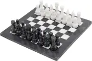 Marble Chess Set 15 Inches Black and White Handmade Chess Game Set - 1 Chess Boa