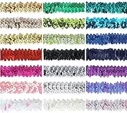 Stretch Sequin Trimming Braid,Metallic Glitzy Trim. Elastic 2 Row,2cm for Crafts,Costume Dress,Millinery Hats,Wedding & Bridal. 20 Colours,Sewing & Decoration. Neotrims UK [Purple Shimmer, 10YDs]