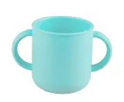 Silicone Training Cup For Infants, Toddler Learning Cup With Two Handles, Baby Open Cup, 6Months+,Light Blue