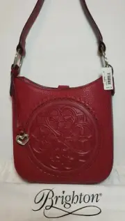 BRIGHTON AMELIE RED FERRARA COLLECTION 3D MEDALLION SHOULDER HANDBAG NWT$365