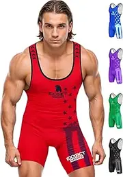 Exxact Sports "Patriot" Wrestling Singlets for MMA, Weightlifting, Wrestling and Training (Unisex)