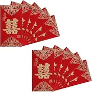 SAVITA 12pcs Traditional Chinese Red Envelopes, Lucky Money Packets for Wedding, Hong Bao for Newlyweds, Bride and Groom