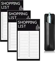 PQCLXUYA 3 Pack Full Magnet Notepads for Refrigerator with Pen Holder, 5.5" x 3"Magnet Memo Pad for Fridge, Locker, File Cabinet, to Do List, Grocery Shopping(150 Sheets)