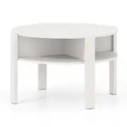 Costway 2-Tier Round Coffee Table Tea Cocktail Center Table White