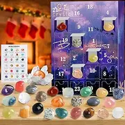 [JELMOK] Advent Calendar 2024,24 Days Crystal Stone Gemstones Minerals Fossils Advent Calendar Crystals Christmas Calendar Gemstones Enthusiasts Rock Collection