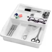 Madesmart 38cm Home Basic Junk Drawer Organiser w/ Removable Top Tray White