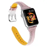 Woman Leather Gradient Color Bands , Replacement Strap Wristband Compatible with Apple Watch Series 5/4/3/2/1 (POWDERSILVER, 38/40mm)