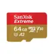 SanDisk 64G Extreme micro SDXC 170MB/s UHS-I A2 記憶卡 SDSQXAH