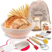 Sourdough Bread Baking Supplies, 9 Inch round Sourdough Proofing Basket with Ful