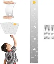 Growth Chart for Wall, 2mm Acrylic Growth Chart Mirror with Scale & Stickers, Self-Adhesive Shatterproof Height Charts for Home Decoration