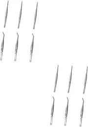 2sets Stainless Steel Succulent Tweezers Small Tongs for Fish Bone Removal Garden Hand Tools Set Lightweight Ergonomic Handle Gardening Accessory 6pcs*2