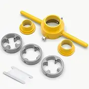 PVC Thread Maker Tool, NPT Die Set, Pipe Threader Plumbing Tool, with 3 Dies,1/2", 3/4", 1", Pipe Threader Kit