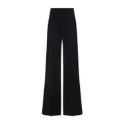 [Max Mara] Max Mara-Black Fernet Straight Virgin Wool Pants-Donna 38 IT