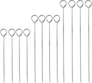 12 PCS Barbecue Skewers Stainless Steel Kebab Skewers Reusable Metal Skewer Sticks Barbecue Shish Kebab Sticks Long BBQ Grilling Skewers for Oven Grill Kabob Rotisserie Meat Vegetables