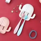 Shelf Self-adhesive Shaver Organizer Storage Rack Toothbrush Holder Cactus Hook