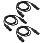 3 PCS Audio Line Male to Female Xlr Adapter Balanced Mic Cord Cables