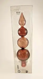 2007 IKEA ISIG CHRISTMAS TREE TOPPER BROWN GLASS SPIRE FINIAL HOLIDAY ORNAMENT