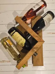 Wooden Rustic Wine Rack Floating Zig Zag Wall Mounted Wine Holder