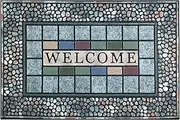 CHICHIC Rectangle Entrance Door Mat Large 18 x 30 Inch Entry Way High Traffic Area Doormat Front Door Rugs Outdoors Heavy Duty Welcome Mat, Non Slip Rubber Back Low Profile for Garage