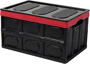 Foldable Storage Bin with Lid Storage Organizer Portable Stackable Multipurpose Lidded Storage Container for Picnic Fishing, PP Cover 56L