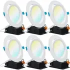 6 Pack Recessed LED Lights Canless 6 Inch Eyeball Gimbal 12W, Selectable 2700...