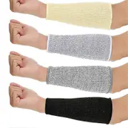 4 Pair Cut And Burn Resistant Sleeves Arm Protection Sleeves Forearm Protectors For Thin Skin And B black/grey/blue