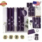 Luxury Purple Blackout Drapes - Block 99% Sunlight with Grommet Top, 42x72