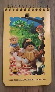 Vintage 1985 Cabbage Patch Spiral Paper Memobook mini notebook Picnic 3 kids