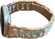 CHZSHENG Metal Resin Watch Strap for Apple Watch Band 38mm 40mm 41mm 42mm 44mm 45mm 46mm 49mm, for iWatch Series 10/9/8/7/6/5/4/3/2/1/SE/Ultra
